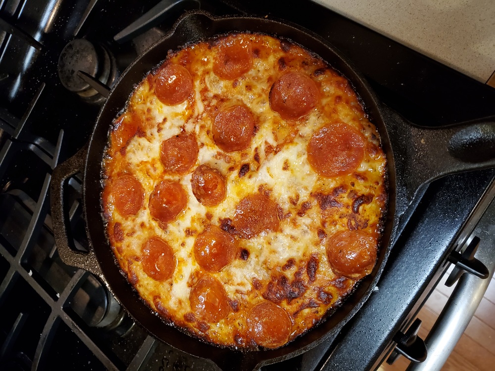 Pan Pizza Out of the Oven